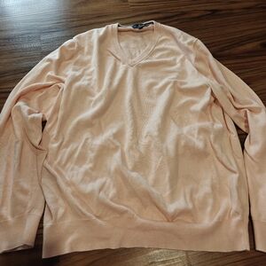 Brooks Brothers Soft Peach V-Neck Sweater